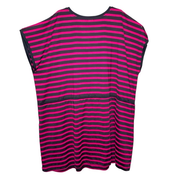 Sea Striped Swim Cover-Up 5XL Pink Black Drawstring Beach Resort Pullover Dress - Picture 4 of 11